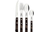 Ménagère 24 couverts de table Tramontina en inox et bois marron