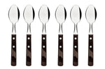 Ménagère 24 couverts de table Tramontina en inox et bois marron
