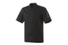 Veste de cuisine mixte Robur Nero noire à manches courtes - XS - S