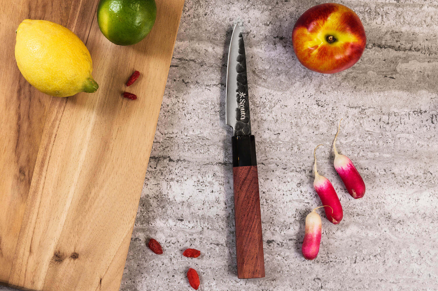 Coffret 2 couteaux Sayuto Séquoia San Mai Kiritsuke + Office