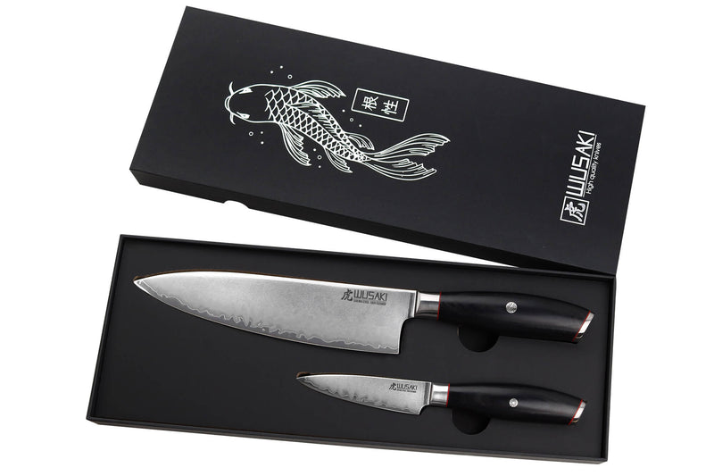 Coffret 2 couteaux Wusaki Fujiko Black 10CR Chef + Office