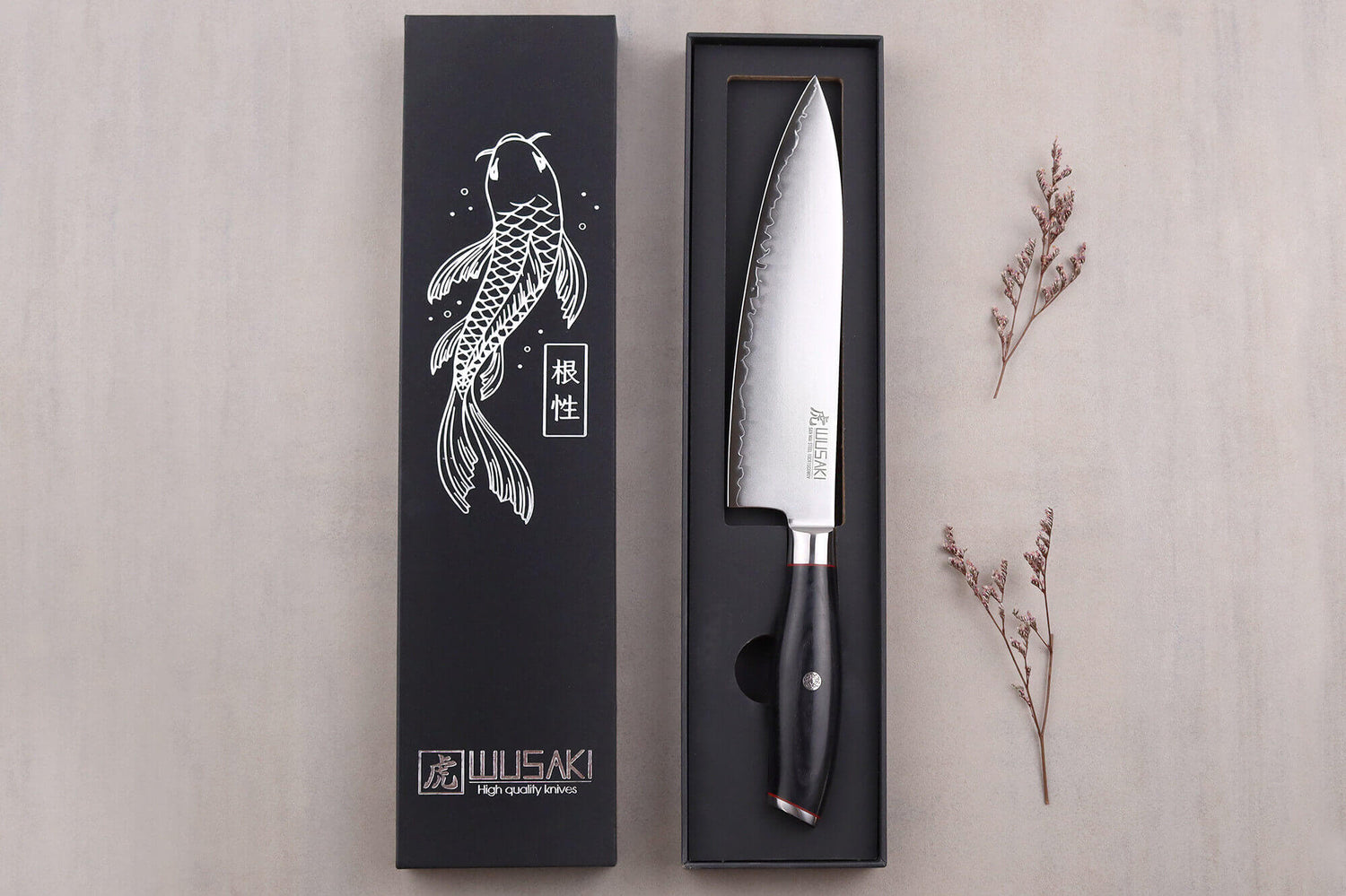 Couteau de chef 20cm Wusaki Fujiko Black 10CR