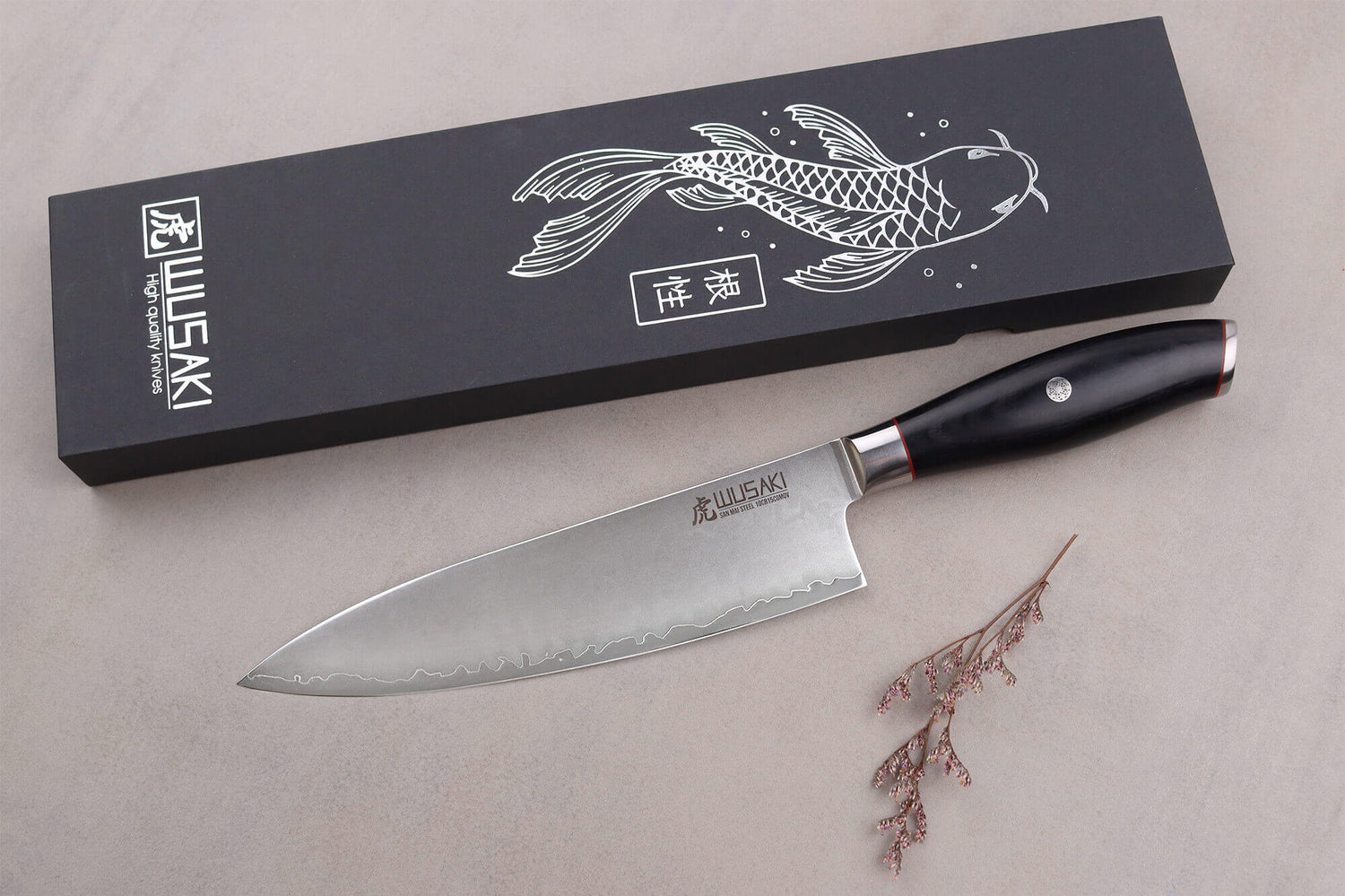 Couteau de chef 20cm Wusaki Fujiko Black 10CR