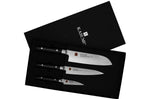 Coffret 3 couteaux japonais Kasumi Standard lames Damas