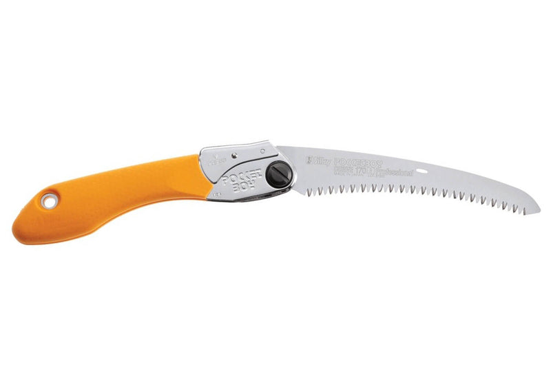 Scie pliante d'élagage Silky Pocketboy 726-17 lame courbée manche caoutchouc jaune 20cm