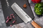 Couteau nakiri Wusaki Damas 10Cr 17cm manche en olivier