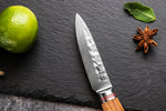 Coffret de 2 couteaux Wusaki Damas 10Cr manches en olivier Chef + Office