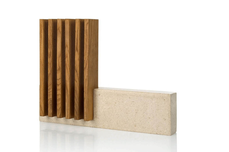 Bloc vide artisanal Arcos Petra en pierre et bois 28x36,4x7,8cm