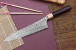 Couteau de chef kiritsuke japonais artisanal martelé Yu Kurosaki senko 24cm acier SG2