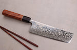 Couteau nakiri 16,5cm japonais artisanal Masashi Yamamoto SLD damas