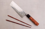 Couteau nakiri 16,5cm japonais artisanal Masashi Yamamoto SLD damas