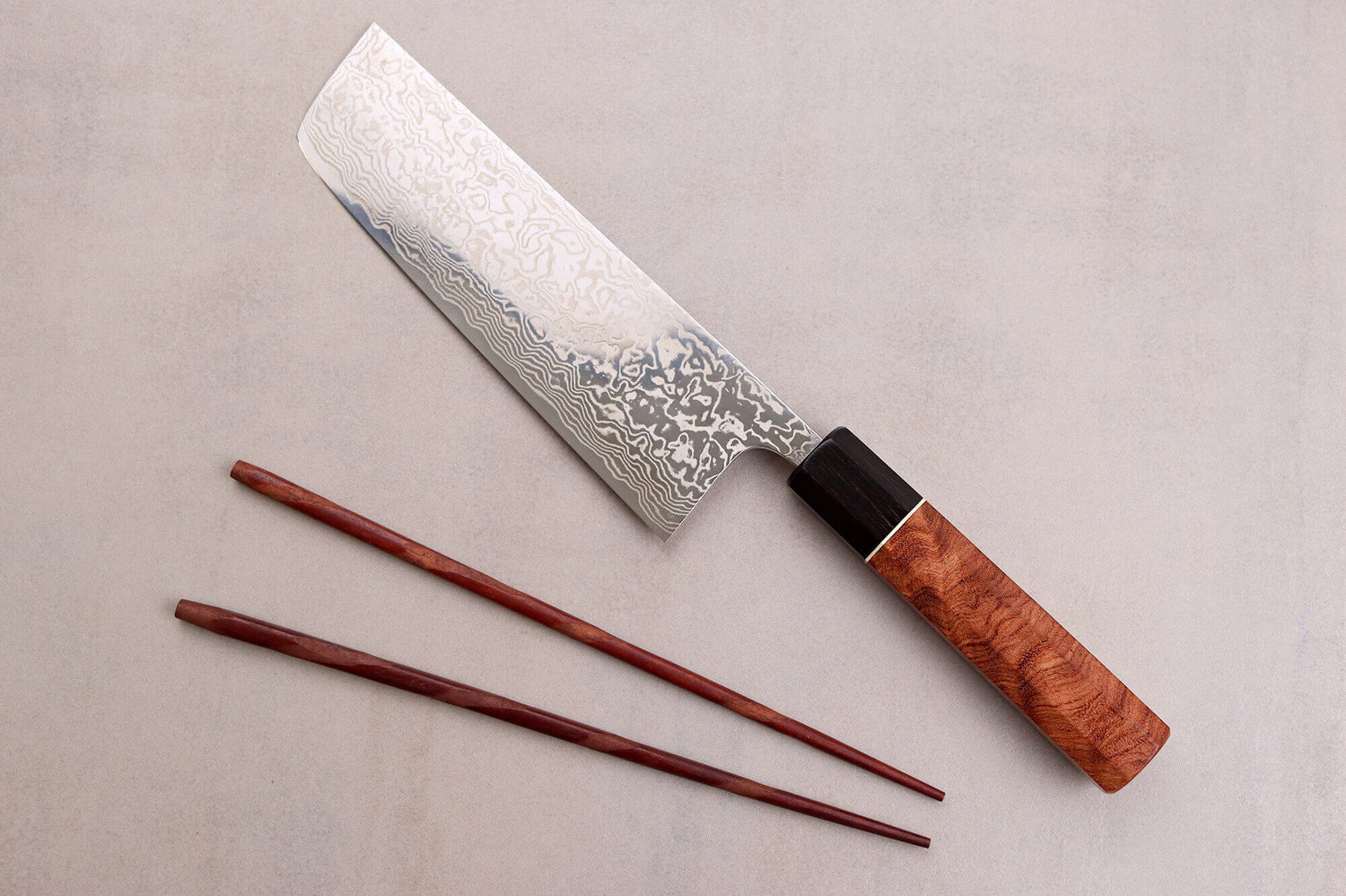 Couteau nakiri 16,5cm japonais artisanal Masashi Yamamoto SLD damas