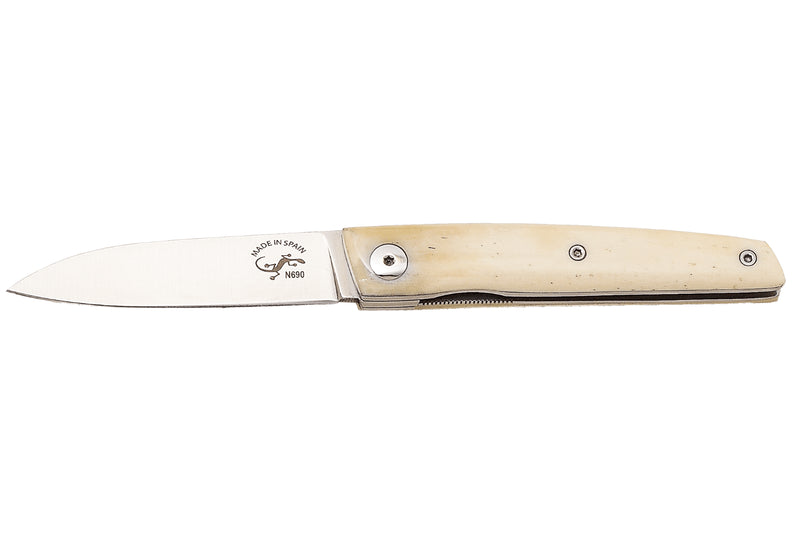 Couteau pliant Salamandra manche os blanc 9cm