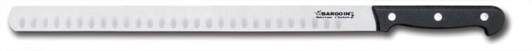 Couteau à jambon alvéolé 33cm largeur 24mm 3 rivets Bargoin
