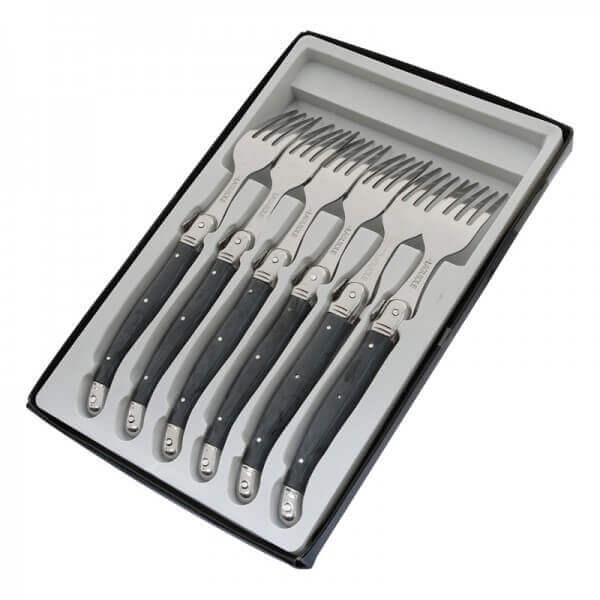 Coffret 6 fourchettes de table Laguiole Postiche Gris