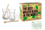 Coffret cadeau 2 verres à mojito Cookut Mojo + pilons mélangeur + livre de recettes