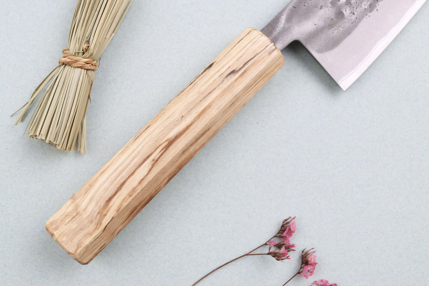 Couteau santoku japonais artisanal Wusaki Nakata Erable BS2 16,5cm manche érable