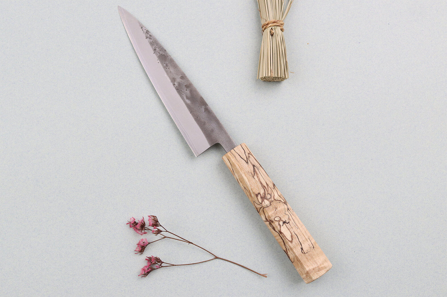 Couteau universel japonais artisanal Wusaki Nakata Erable BS2 13,5cm manche érable