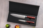 Coffret 2 couteaux Wusaki Pakka X50 pakkawood Chef + Office