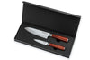 Coffret 2 couteaux Wusaki Pakka X50 pakkawood Santoku + Office