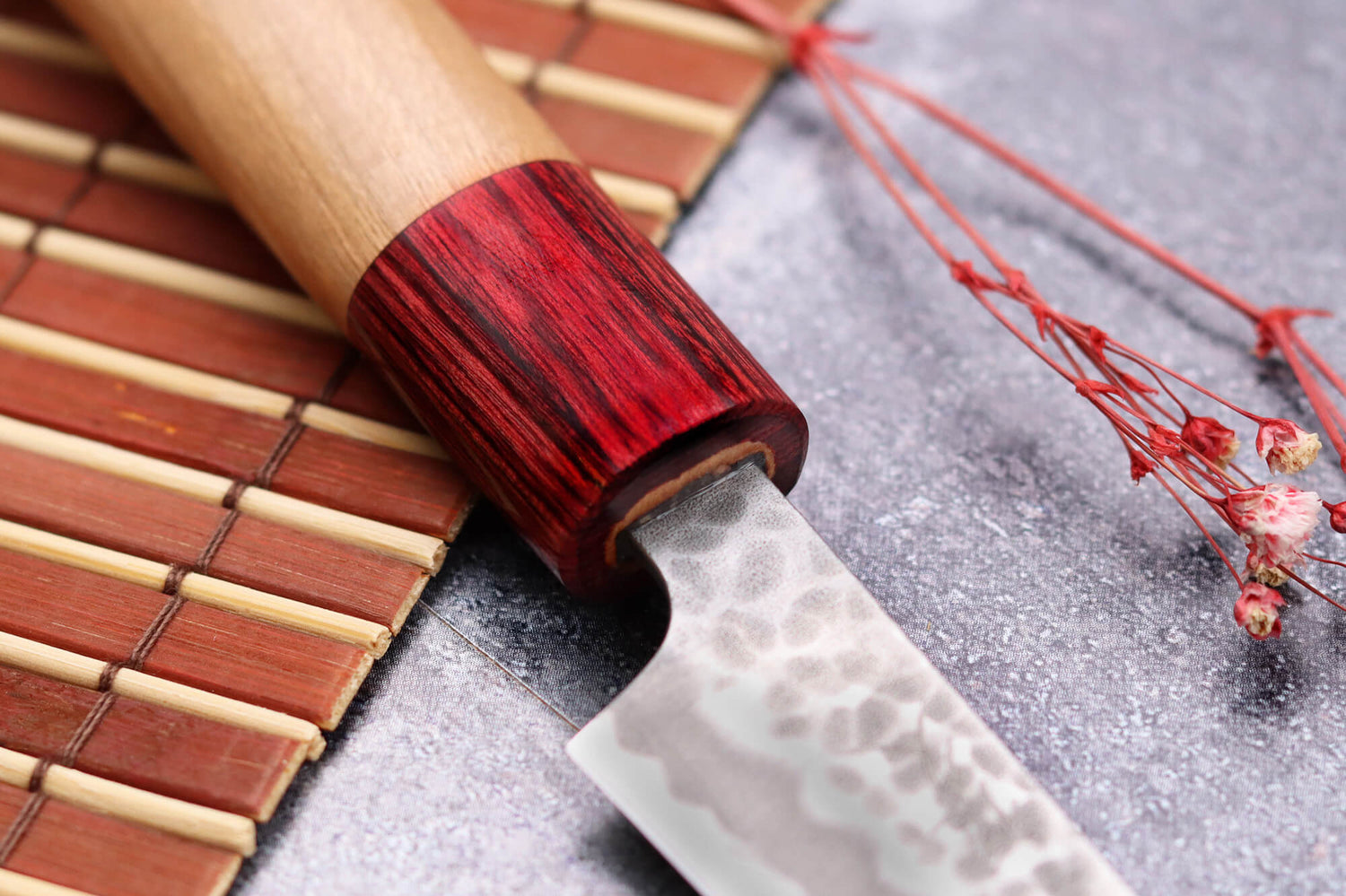 Couteau d'office japonais artisanal Tsunehisa Aogami Super martelé 8cm