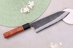 Couteau gyuto 18cm japonais artisanal Masashi Yamamoto BS1 Black Nashiji