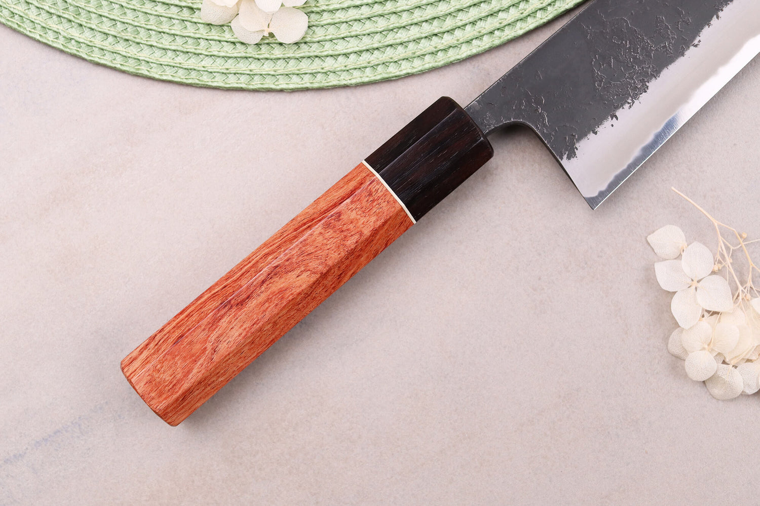 Couteau kiritsuke 18cm japonais artisanal Masashi Yamamoto BS1 Black Nashiji