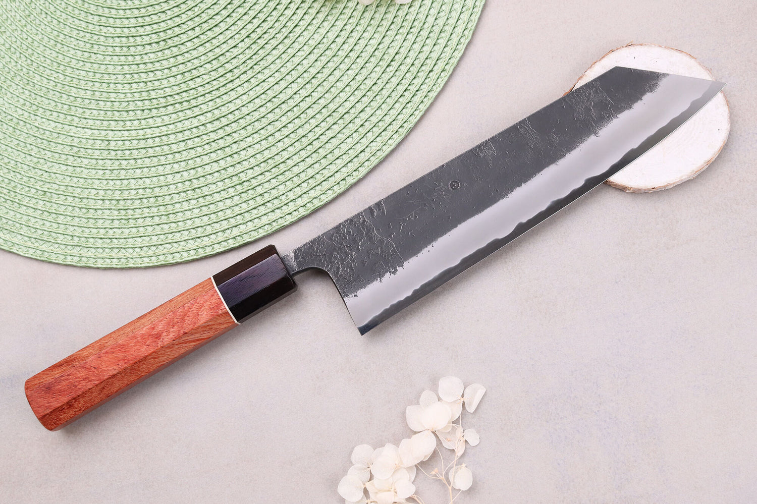 Couteau kiritsuke 21cm japonais artisanal Masashi Yamamoto BS1 Black Nashiji