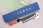 Couteau kiritsuke 21cm japonais artisanal Masashi Yamamoto BS1 Black Nashiji