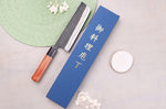 Couteau nakiri 16,5cm japonais artisanal Masashi Yamamoto BS1 Black Nashiji