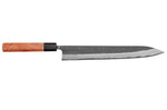 Couteau sujihiki 27cm japonais artisanal Masashi Yamamoto BS1 Black Nashiji