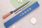Couteau sujihiki 27cm japonais artisanal Masashi Yamamoto BS1 Black Nashiji