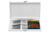 Coffret de 6 couteaux de table Prestige Laguiole Bougna manches bois colorés