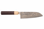 Couteau santoku 16,5cm japonais artisanal Takeshi Saji VG10 Gold