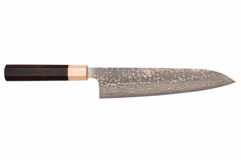Couteau de chef 21cm japonais artisanal Takeshi Saji VG10 Gold