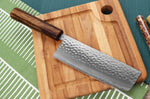 Couteau nakiri 16,5cm japonais artisanal Masutani martelé manche en chêne