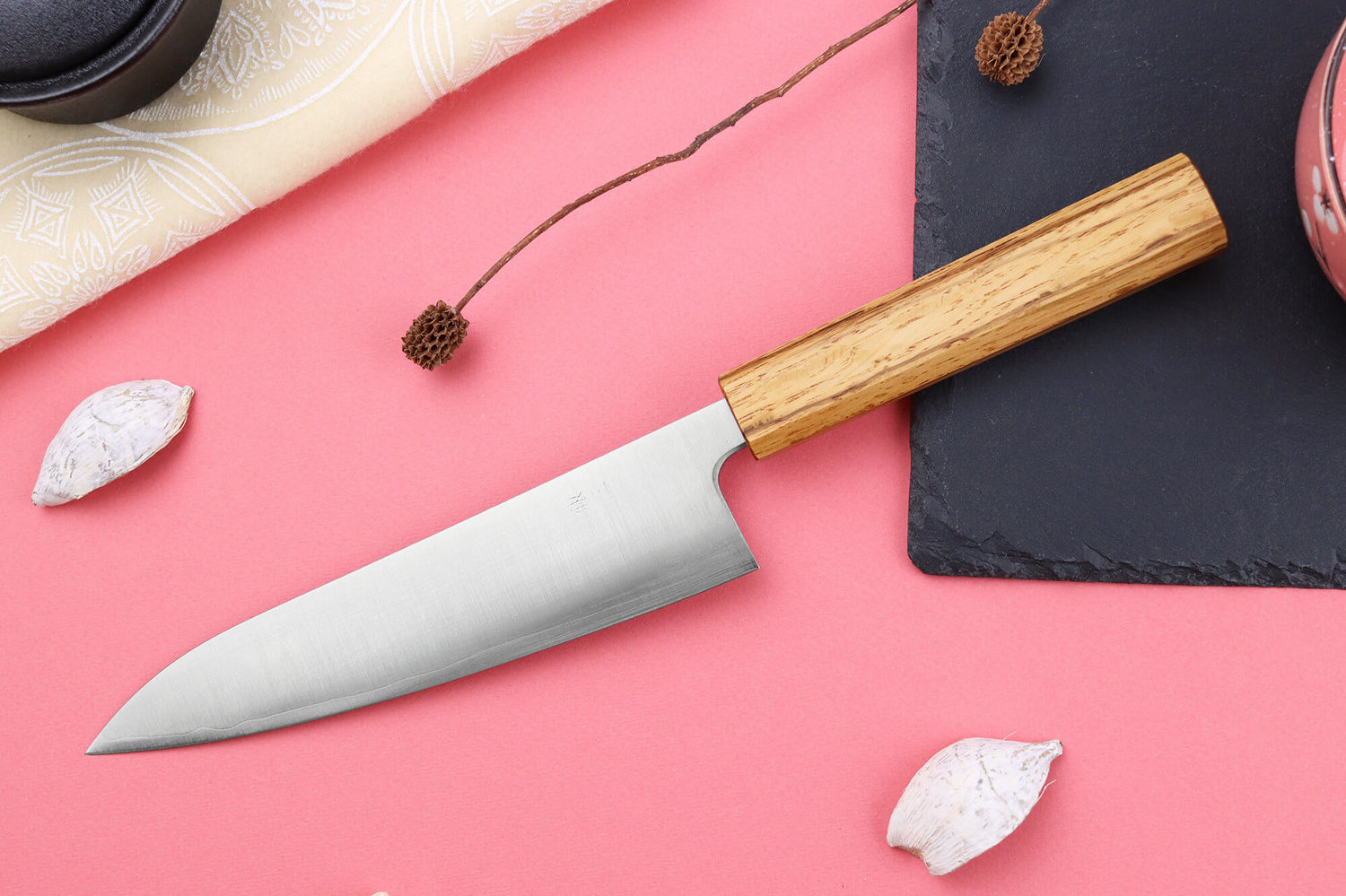 Couteau de chef japonais artisanal Wusaki Migaki G3 18cm