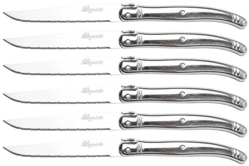 Coffret 6 couteaux de table Laguiole Les Argentés tout en acier inoxydable