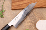 Couteau kiritsuke 21cm japonais artisanal Sukenari ZDP-189 damas manche en ébène