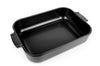 Plat four rectangle Peugeot Appolia en céramique noire satinée 36x23,6x7,5cm