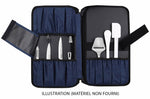 Mallette vide Wusaki bleue pour 21 couteaux et ustensiles + 1 grande poche de rangement