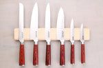 Barre aimantée en érable Guillaume Léonard pour 6 couteaux de cuisine - 40x6,5cm