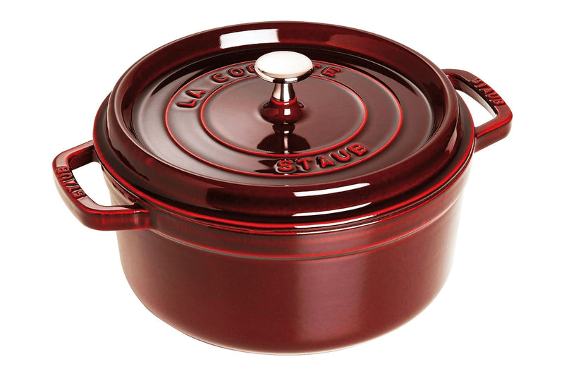 Cocotte Staub ronde en fonte émaillée grenadine - 28cm