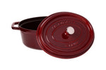Cocotte Staub ovale en fonte émaillée grenadine