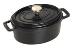 Cocotte Staub ovale en fonte émaillée noir mat - 31 cm