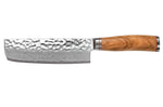 Couteau nakiri Wusaki Damas 10Cr 17cm manche en olivier