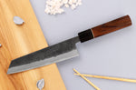 Couteau kiritsuke 18cm japonais artisanal Yuzo Black Nashiji