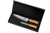 Coffret de 2 couteaux Wusaki Damas 10Cr manches en olivier Chef + Office