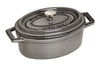 Mini cocotte Staub ovale en fonte émaillée gris graphite 11cm