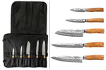 Mallette de 5 couteaux de cuisine Wusaki Damas 10Cr manches en olivier